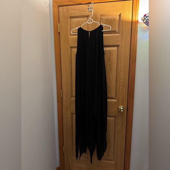 NWT Michael Kors Black Midi Dress with Handkerchief Hem - Picture 6 of 8